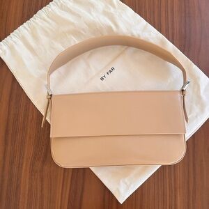 BY FAR Manu Cream Semi Patent Leather (Like New)